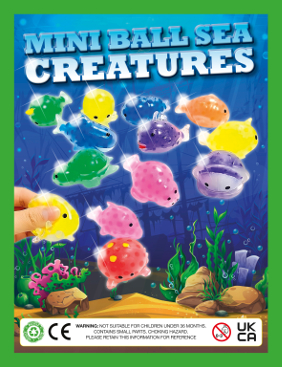 Mini Ball Sea Creatures + Free Display Card - 100 ct - �1 Vend