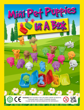 Mini Pet Puppies In A Box + Free Display Card - 100 ct - 1 Vend