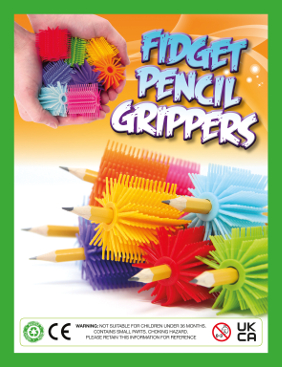 Fidget Pencil Grippers + Free Display Card - 100 ct - 1 Vend