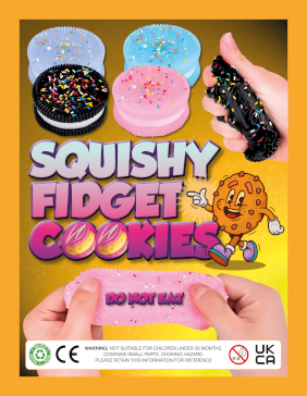 Squishy Fidget Cookies + Free Display Card - 100 ct - 1 Vend