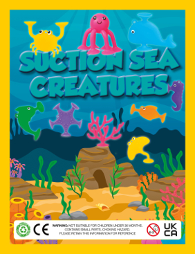 Suction Sea Creatures + Free Display Card - 100 ct - 1 Vend